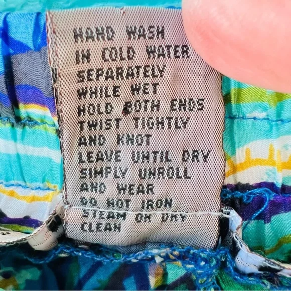 100% SILK PATCHWORK TIERED MAXI SKIRT ELASTIC WAISTBAND SIZE MEDIUM - Picture 6 of 8